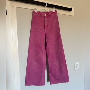Zara Fuchsia High Rise, Wide-Leg Jeans